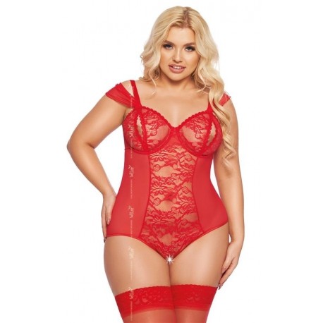 Dora Body Rouge Ouvert Grande Taille