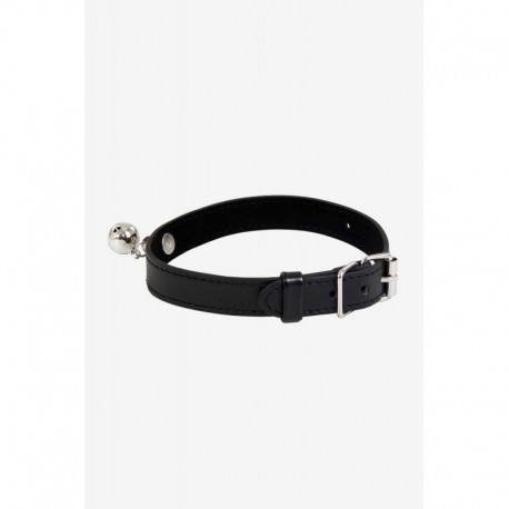 Collier Clochette Simili Cuir Noir