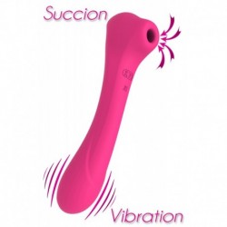 Quiver Rose Stimulateur Clitoridien et Vaginal Usb à Double Stimulation Par Succion Ou Vibration